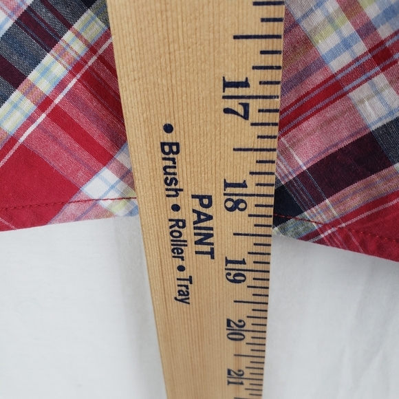 OCI Red Multicolored Spagetti Strap Cotton Cropped Shirt Sz M - Picture 9 of 9